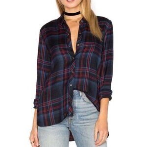 Anthropologie Michael Stars Plaid Relaxed Fit Boyfriend Flannel XS